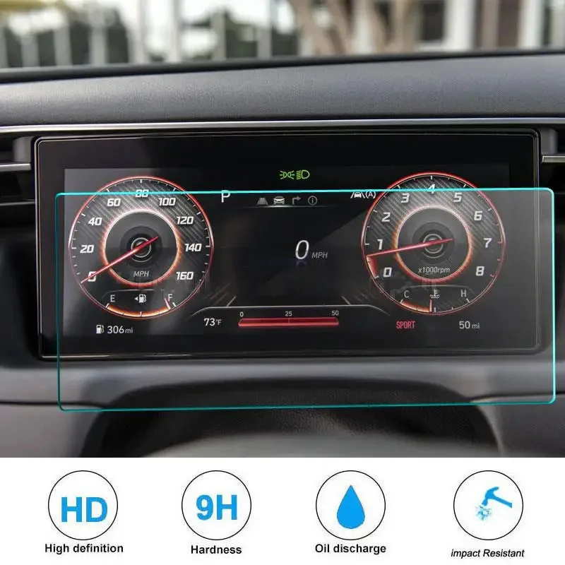 For Hyundai Tucson NX4 2021-2023 Tempered Glass LCD Screen Protective Film Sticker Dashboard Guard Car Navigtion infotainment view 4