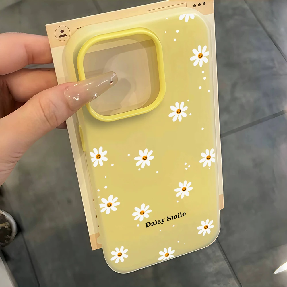For Samsung Galaxy S21 S26 S25 S24 S23 S22 Ultra Plus FE Case Luxury Daisy Flower Cover For A37 A36 A54 A55 A56 Dustproof Funda
