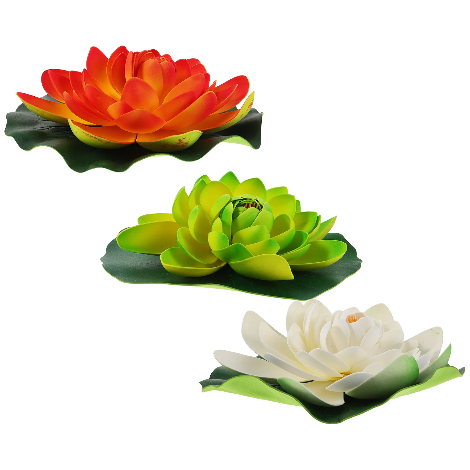 

3Pcs Floating Lotus Flower Artificial Simulation Realistic Water Lily Pads for Pond Aquarium Fish Tank Decorations