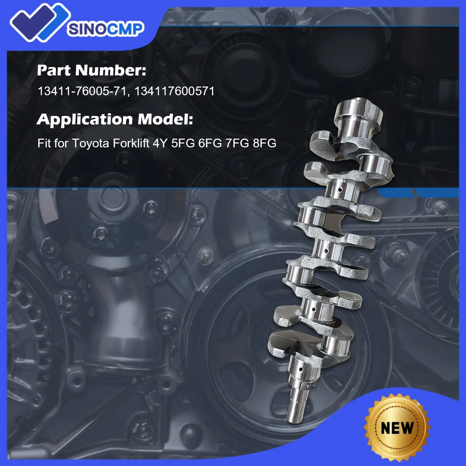 

4Y Engine Crankshaft for Toyota Forklift 4Y 5FG 6FG 7FG 8FG 13411-76005-71 134117600571 Durable Replacement Part with Exact Fit