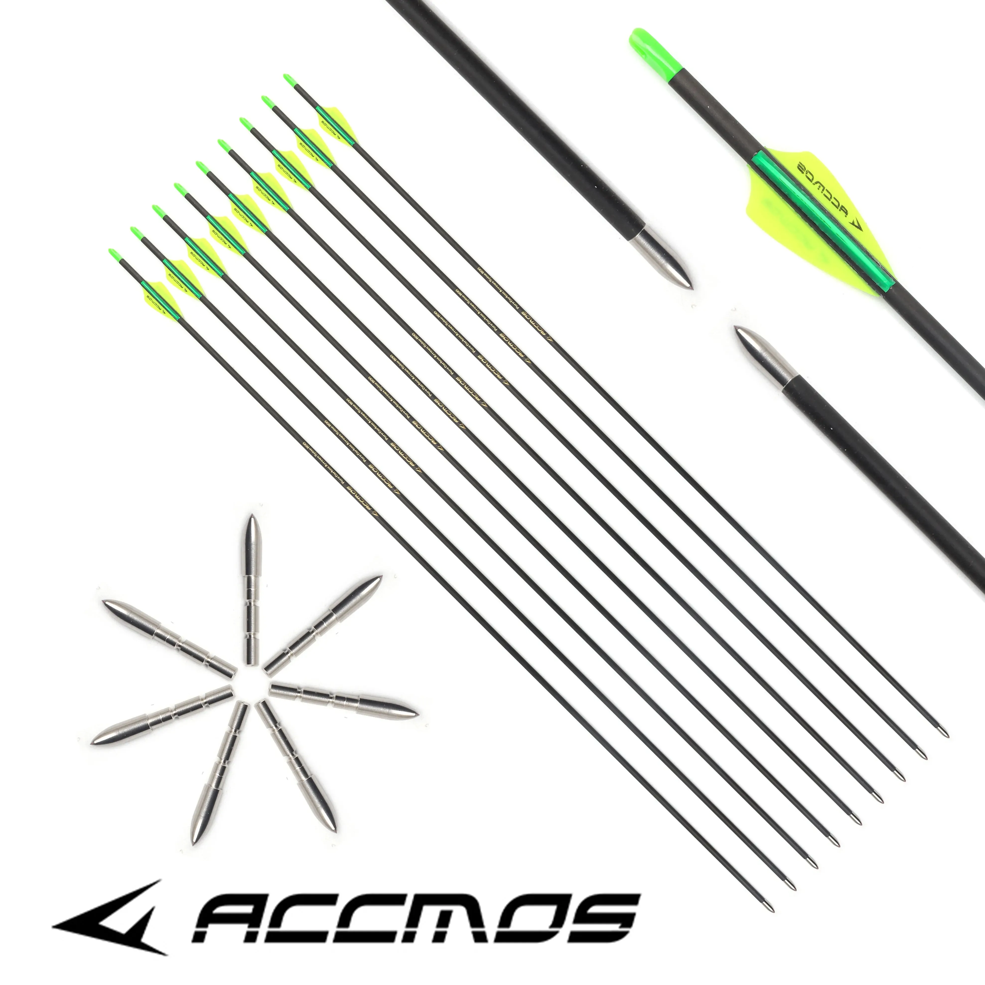 12pcs 31in ID 4.2mm Pure Carbon Shaft Spine 250 300 350 400 500 600 700 800 1000 Complete Arrow For Archery Hunting Shooting