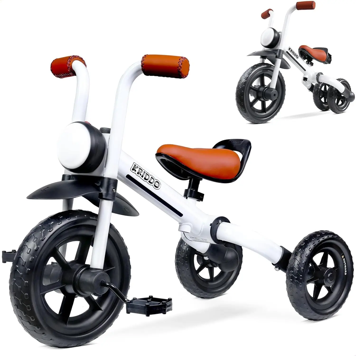 2-in-1 Kids Balance Bike and Kids Tricycle for 2 to 5 Year Old, Toddler Balance Bike with Detachable Pedals, Tricycles for 3-5 Y