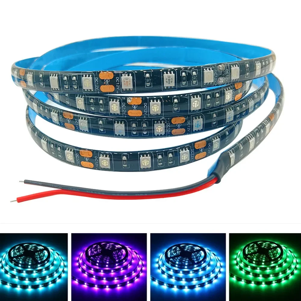 

Led Strip 5050 Blue 5m Black PCB 12V 60LEDs/m Waterproof IP65/Non Waterproof IP20 For TV Background Decoration