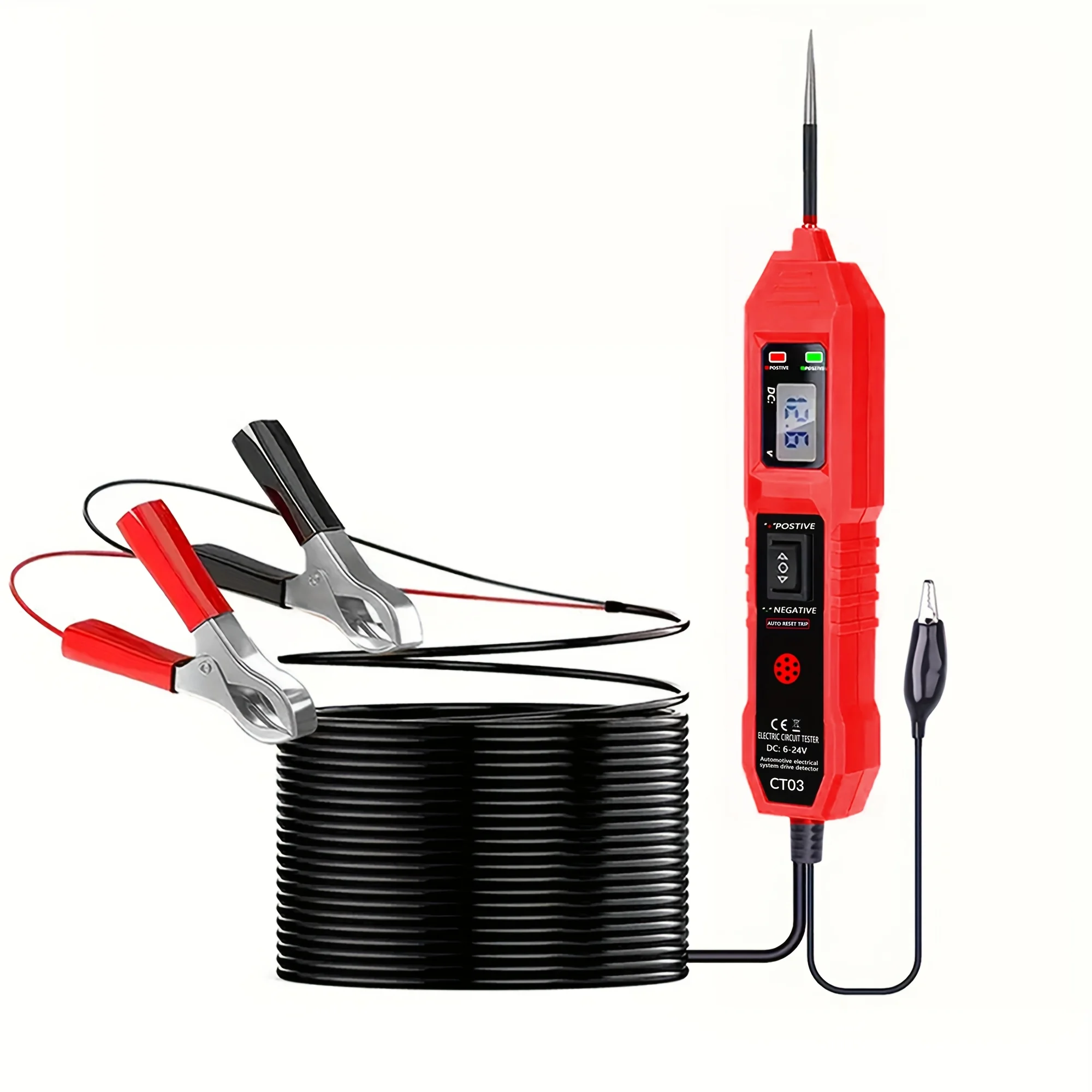Car Circuit Tester With LED Voltage Display - Suitable For Power Probe Kit For 3.5-36V DC Vehicles
