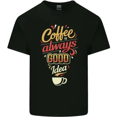 

Забавная Мужская хлопковая футболка Coffee Is Always a Good Idea