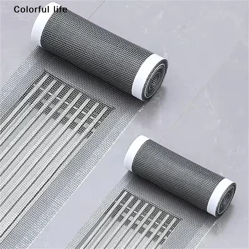 

Stick-On Disposable Hair Catcher for Shower and Kitchen Drains, Tailorable Mesh Drain Sticker Filter