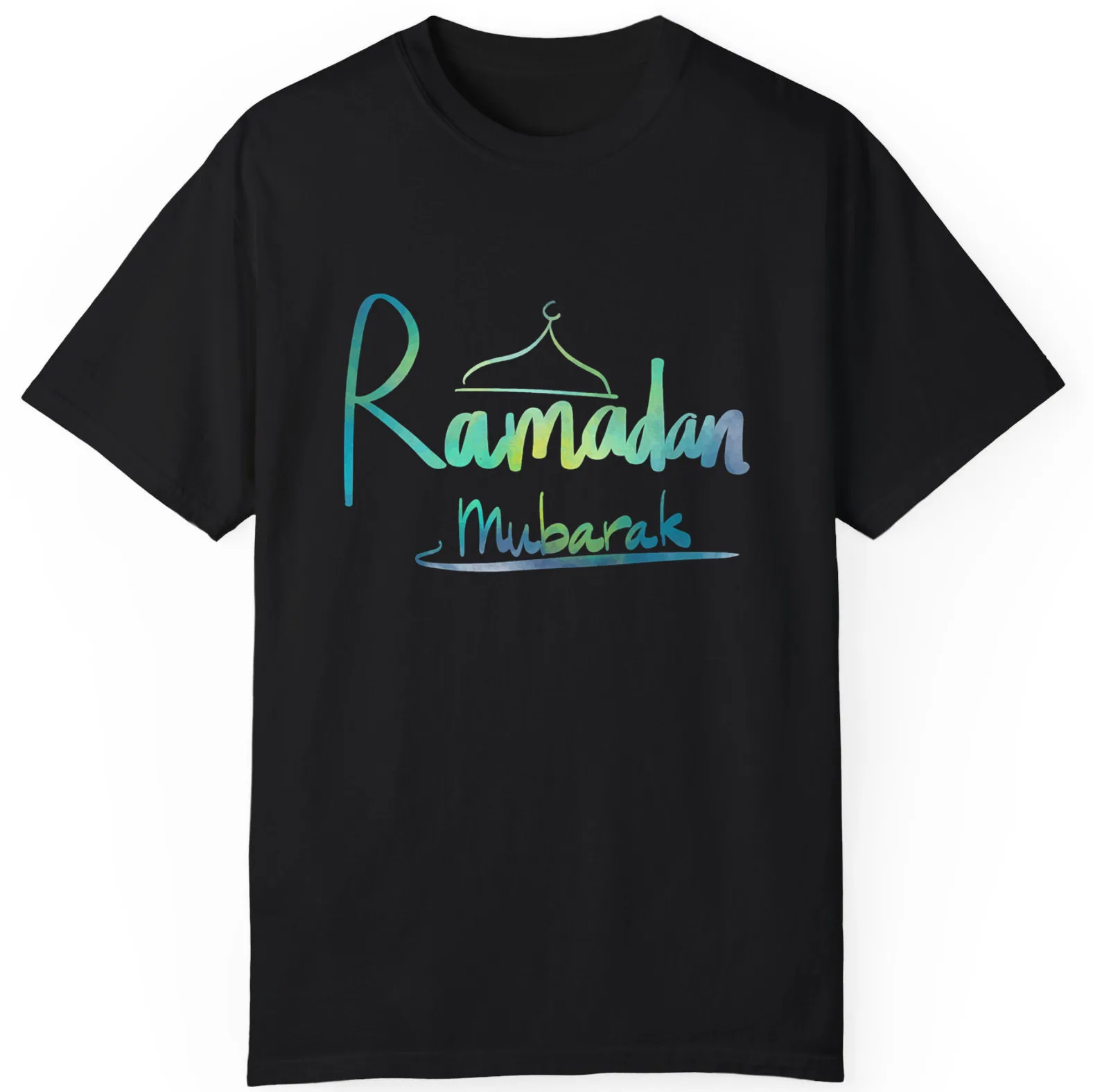 Ramadan Mubarak Watercolor Text Exceptional Gift Unisex T-Shirt S-5XL