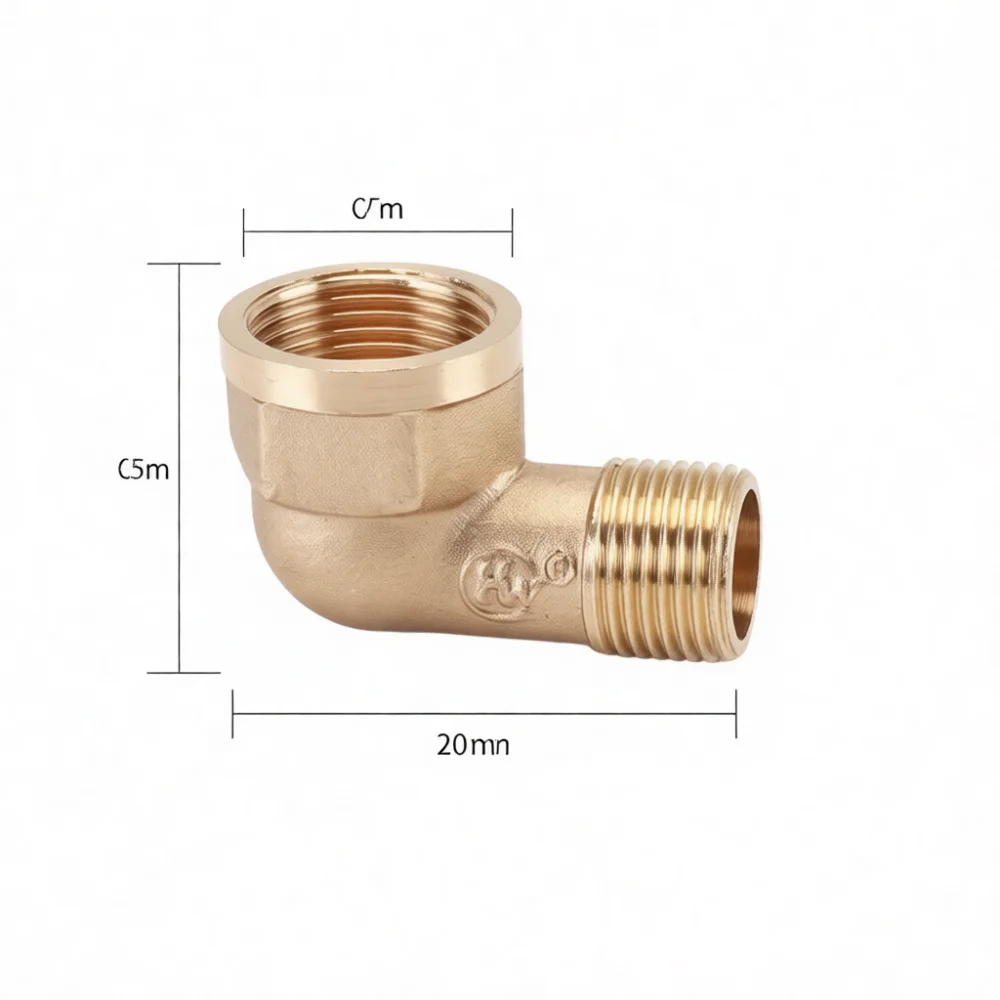 Sturdy Brass Elbow Connector Water Pipe Adapter 1 2 3 4 Inch Male Female Thread Plumbing Fitting Industrial Hardware Tool