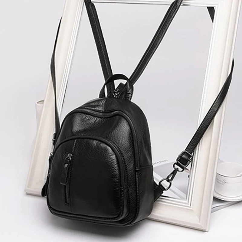 Anti-theft Soft PU Leather Backpack Women Vintage Shoulder Bag Ladies Mini Travel Backpack School Bags Girls