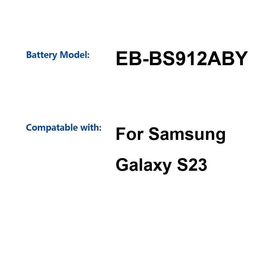 

Аккумулятор мобильного телефона для Samsung Galaxy S23 EB-BS912ABY 3900 мАч, хорошая низкотемпературная производительность
