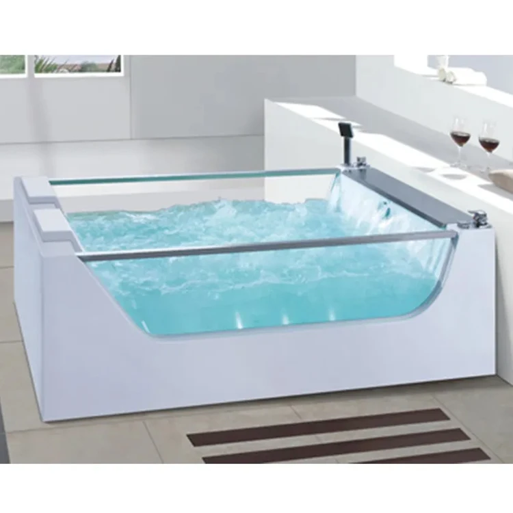 High-quality Modern White Acrylic Jacuzzi with Water Jet Massage for a Luxurious Experience. Customizable Colors Available.