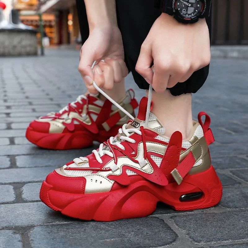 

2025 Autumn Fashion Trend Casual Low Top Sports Shoes for Men's Mesh Breathable Comfortable Versatile Non Slip Platform sneakers