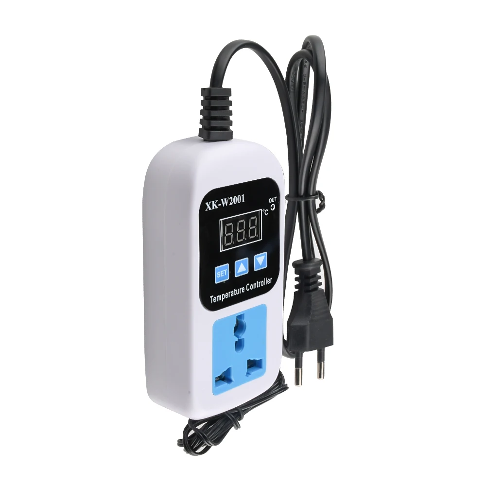 Digital LED Termometer Pengendali Suhu Termostat Kontrol Inkubator Mikro Penundaan Mulai dengan Probe 110-220V 1500W