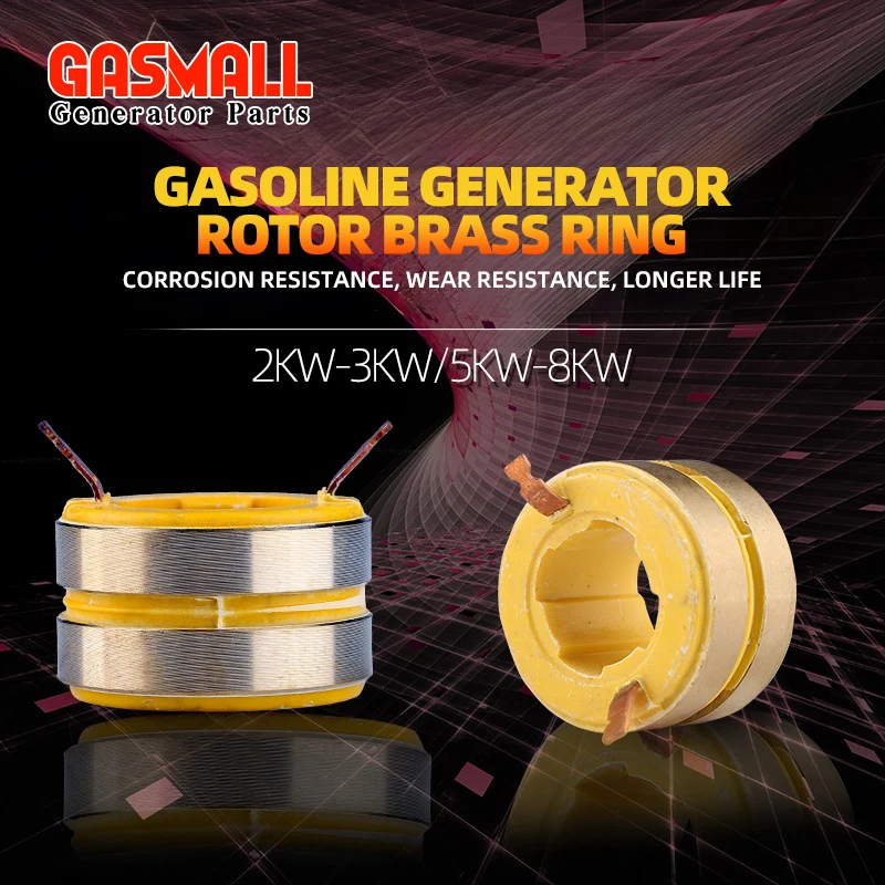 

Gasoline Generator Set Accessories 2/3kW 5/8kW Rotor Copper Ring Collector Ring Slip Ring Carbon Brush Conductive Ring