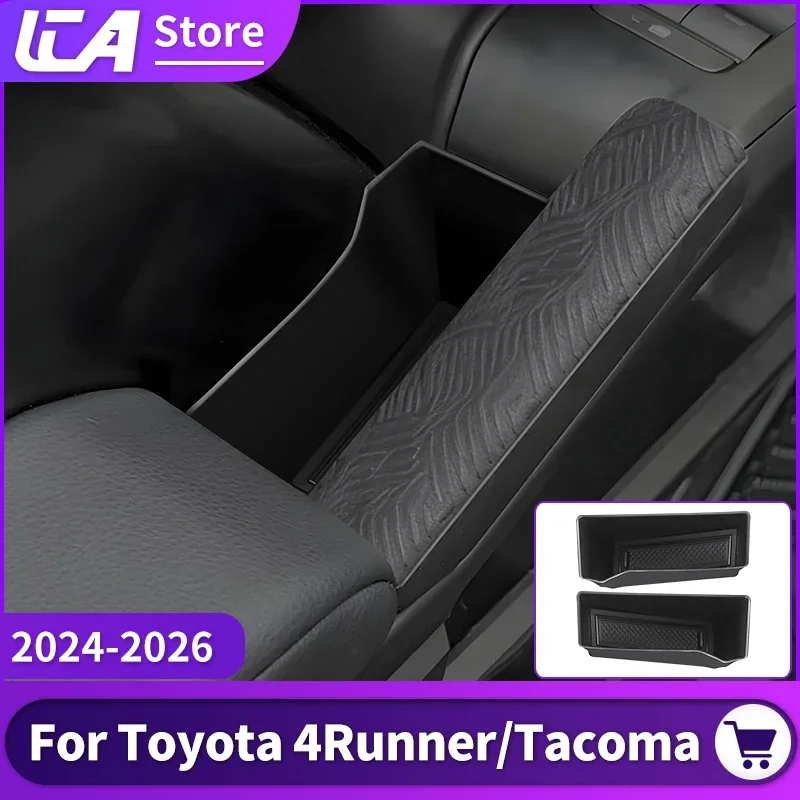 

For 2024 2025 2026 Toyota Tacoma 4Runner Door Armrest Storage Box Expand Storage Custom Fit Dustproof Car Interior Accessories