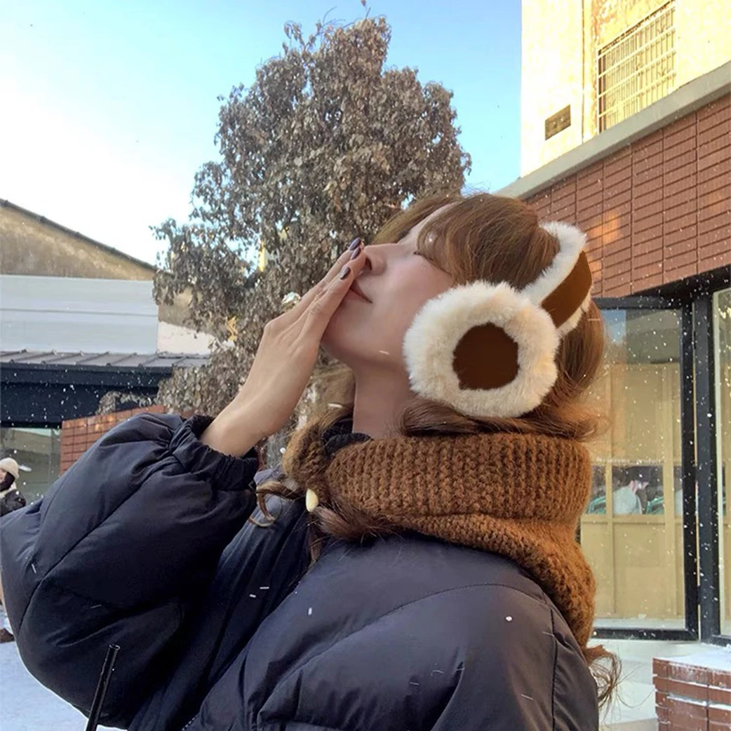 Plush Earmuffs Warmer Foldable Soft Ear Cover for Women Men Winter Earflap Outdoor Cold Protection Ear Pads Ear-Muffs Ear Cover