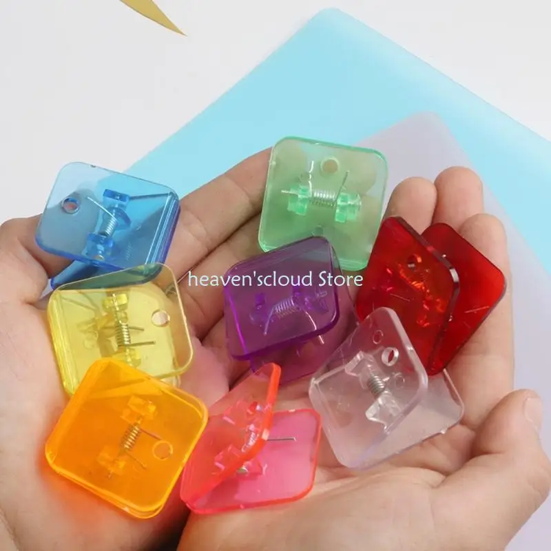 Y88B 10PCS Square 종이 클립 아크릴 종이 클램프 파일 주최자 홈 오피스