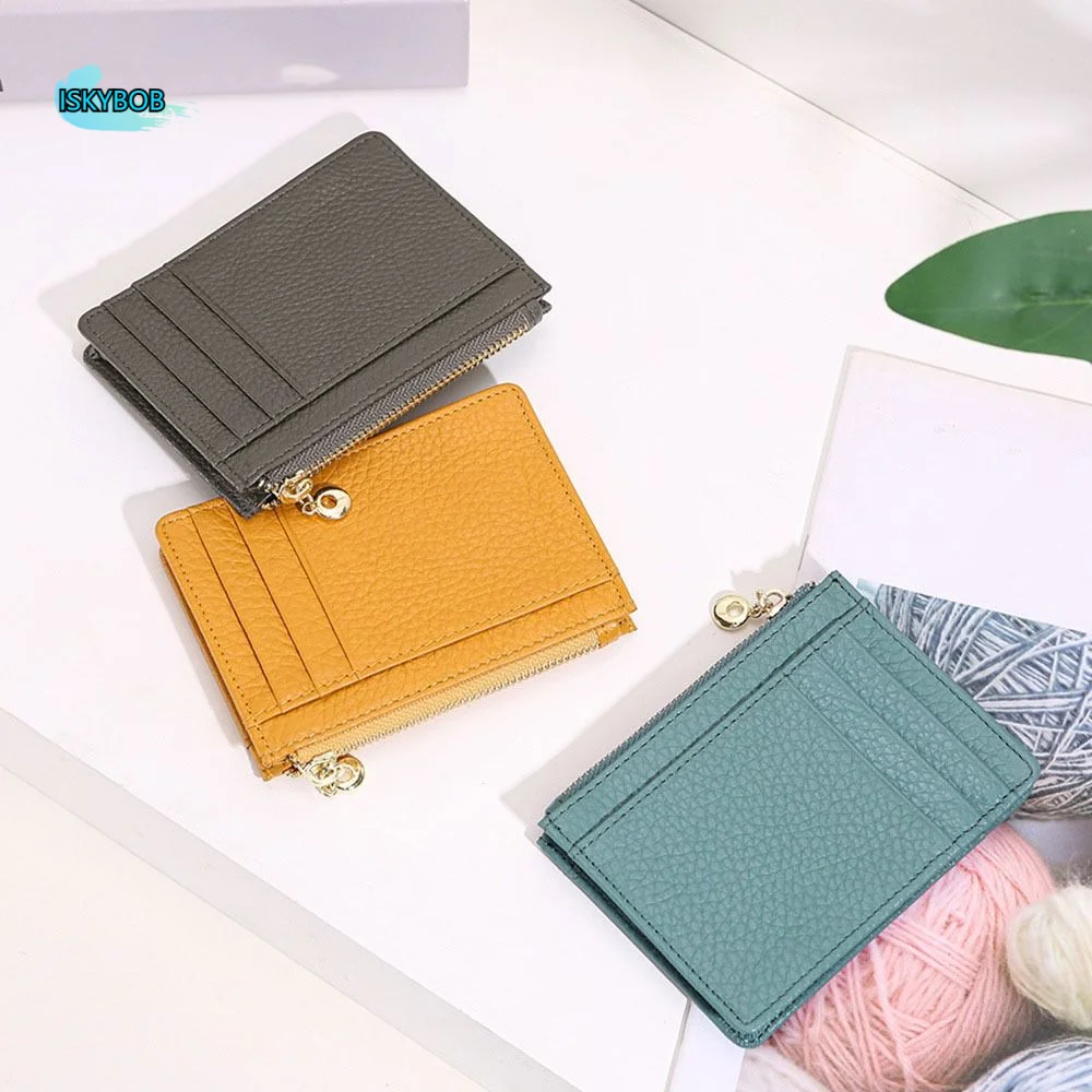 

Portable Large Capacity Cowboy Short Wallet Luxury Simple Genuine Leather Purse Multi-function Cowhide Card Holder Gift