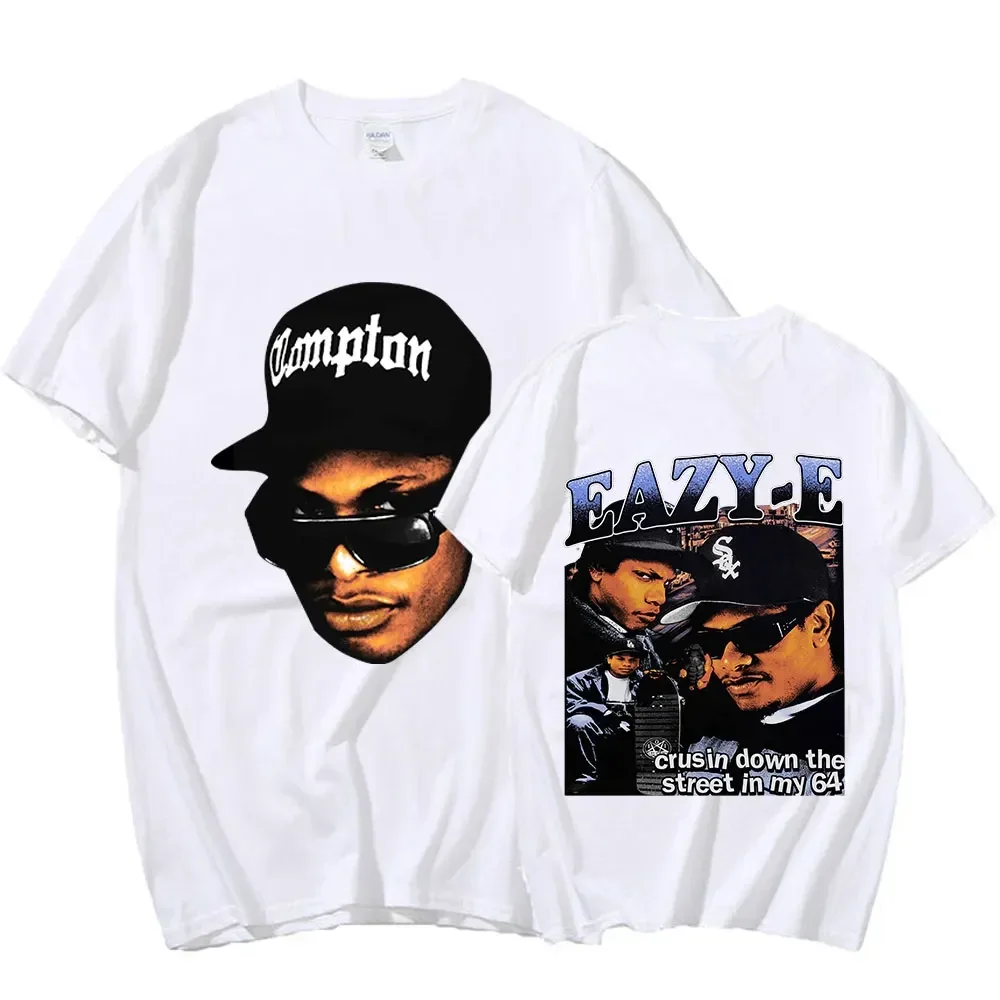 90s Rapper Eazy E Graphic T Shirt Men Vintage Harajuku T-shirts Short Sleeve Oversized Cotton T-shirt Hip Hop Streetwear Tees