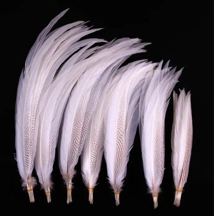 

10 шт./лот! Серебряные перья из хвоста фазана длиной 40–45 см, свободные серебряные хвосты фазана для поделок, свадебные букеты,