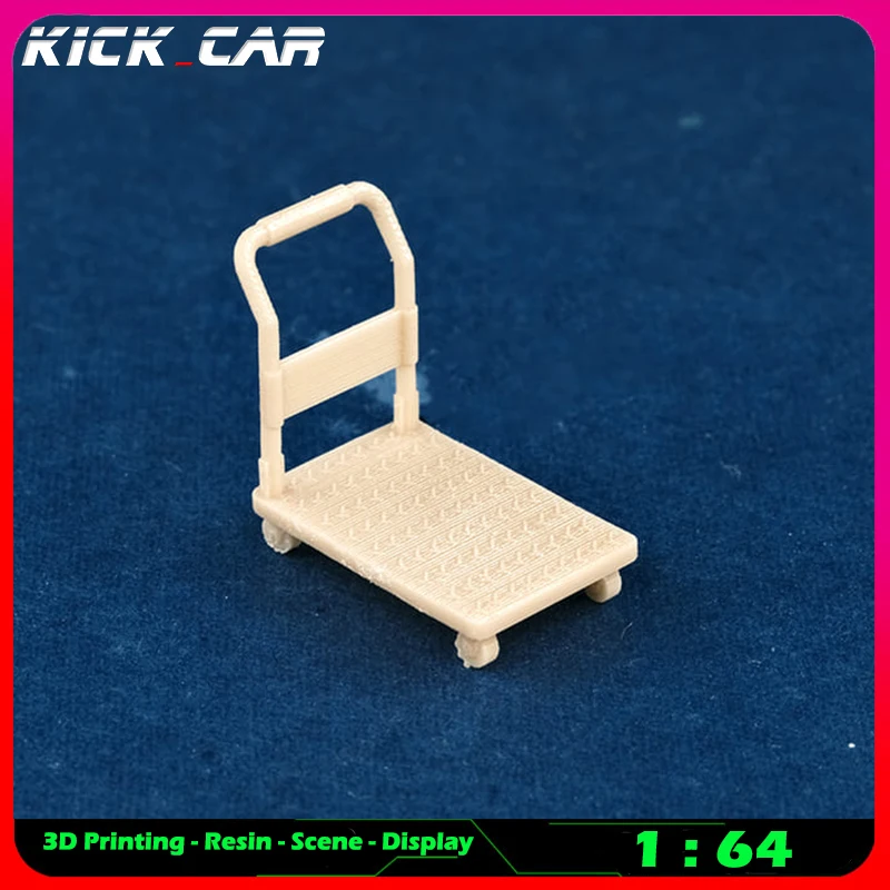 Kickcar 1/64 Handcart Model Car Diorama Uncolored Resin Garage Scene Repair Tools Decoration Simulation Scene Toy