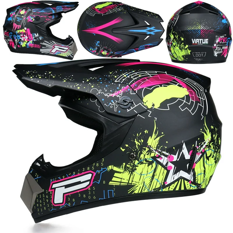 AliExpress NONE Motocross Helmets Off Road Helmet Dirt Bike Downhill AM DH Cross Helmet Street Riding Safety 3 Piece Gifts - Goggles Mask Gloves