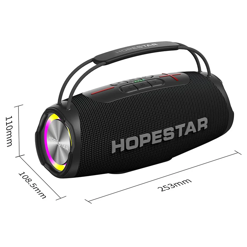 Imagem -06 - Hopestar H53 Alta Potência 35w Portátil Bluetooth Alto-falante Poderoso sem Fio Subwoofer Tws Baixo Sistema de Som 5200mah Bateria Boombox