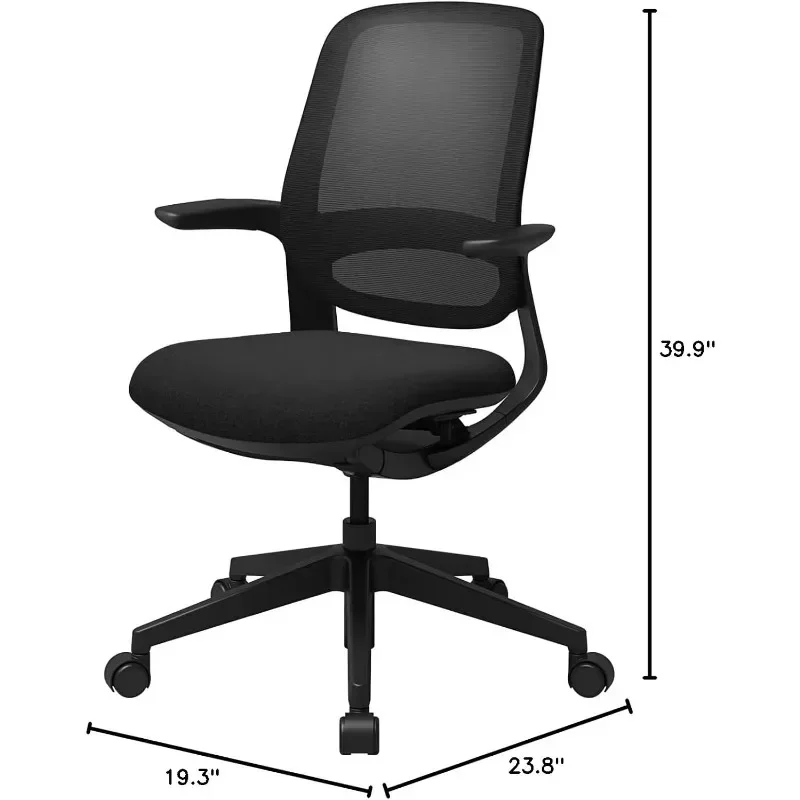 Silla de oficina ergonómica para mujer, asiento de altura ajustable, inclinación de ajuste automático activada por peso