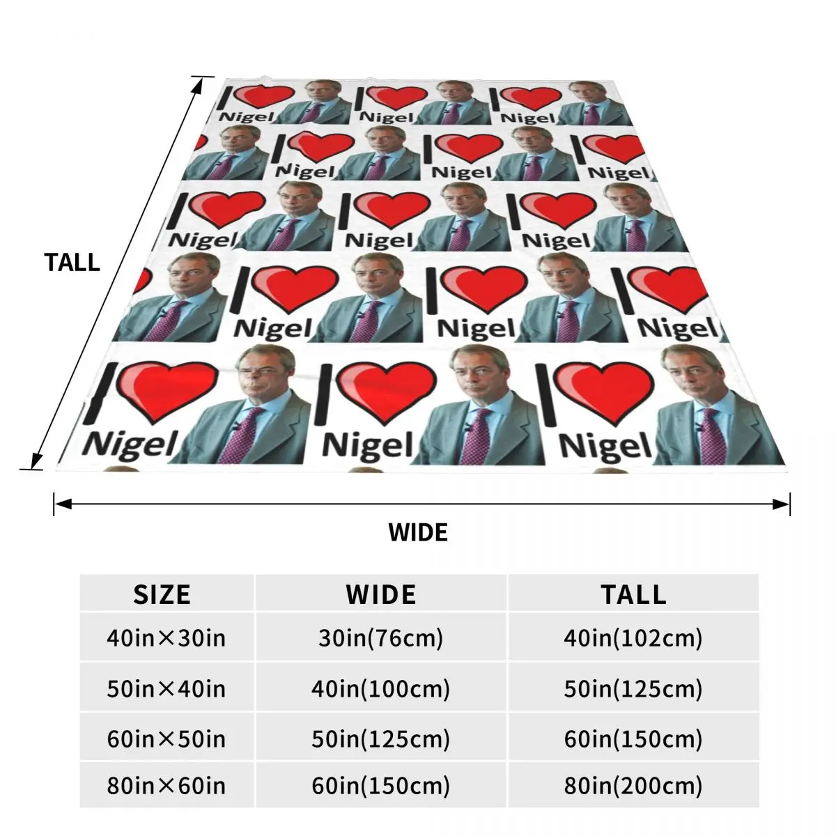 Fantastic I Love Nigel Farage Design Blankets Soft Warm Flannel Throw Blanket Cover for Bed Travel Home Couch