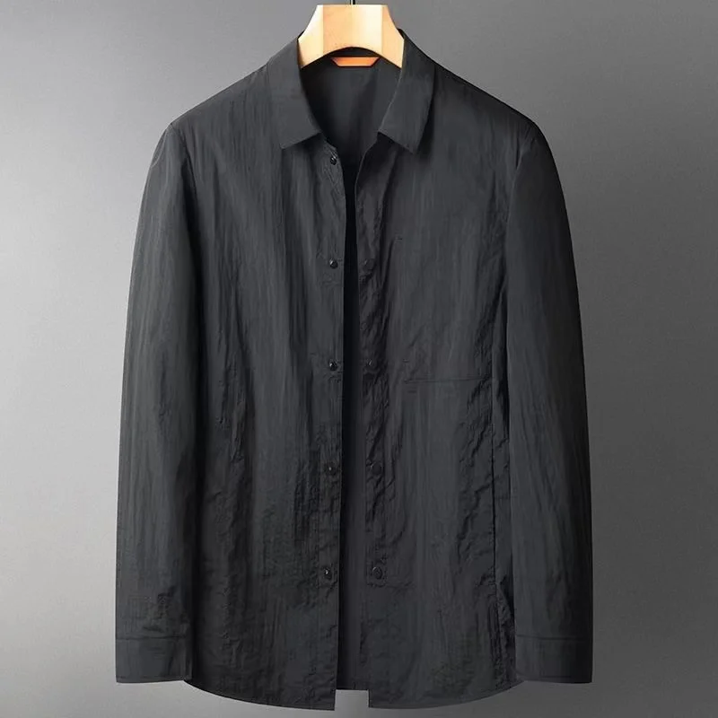 ملابس خارجية صيفية للرجال طويلة Sve للحماية من الشمس irt كاجوال رفيعة Sle ريترو هونج كونج Faion يابانية Sle ملابس خارجية عصرية Jaet #2