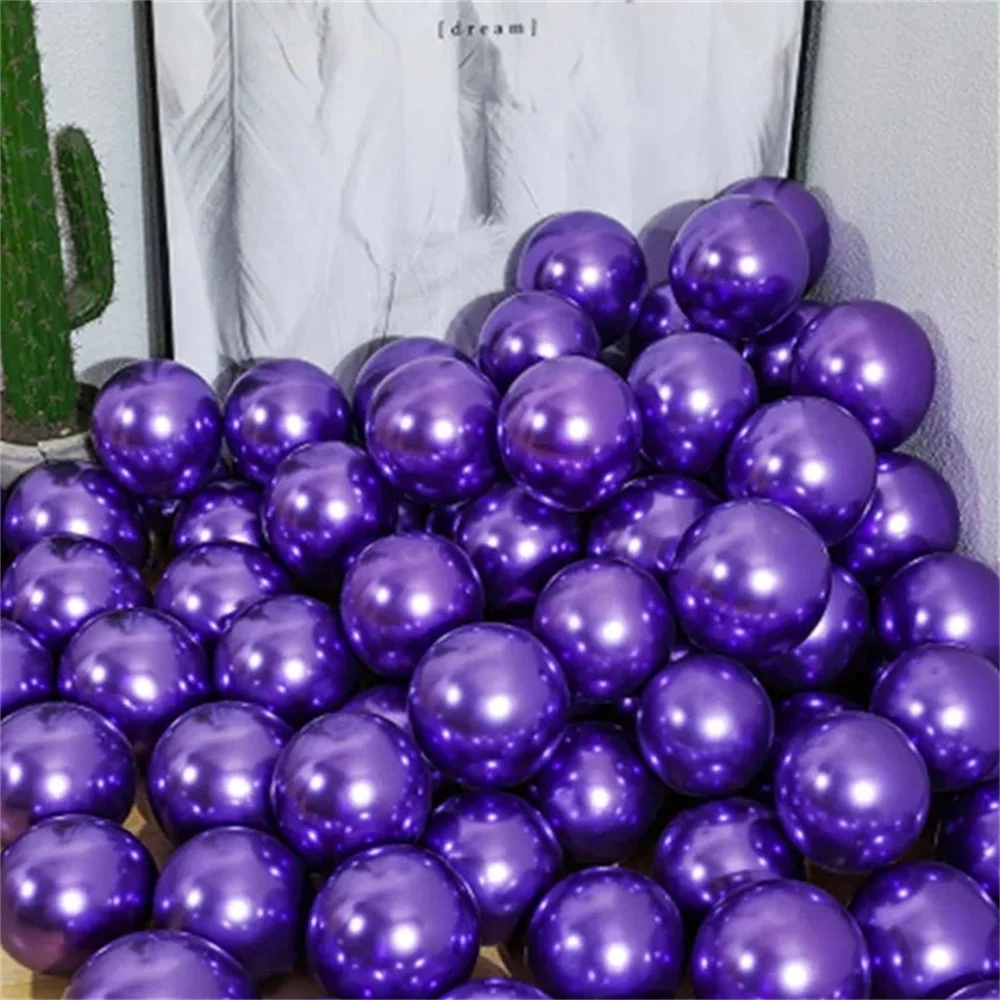 50pcs 5inch Chrome Black Metallic Balloons Happy Birthday Party Decorations Kids Adult Boy Girl Baby Shower Wedding Decoration