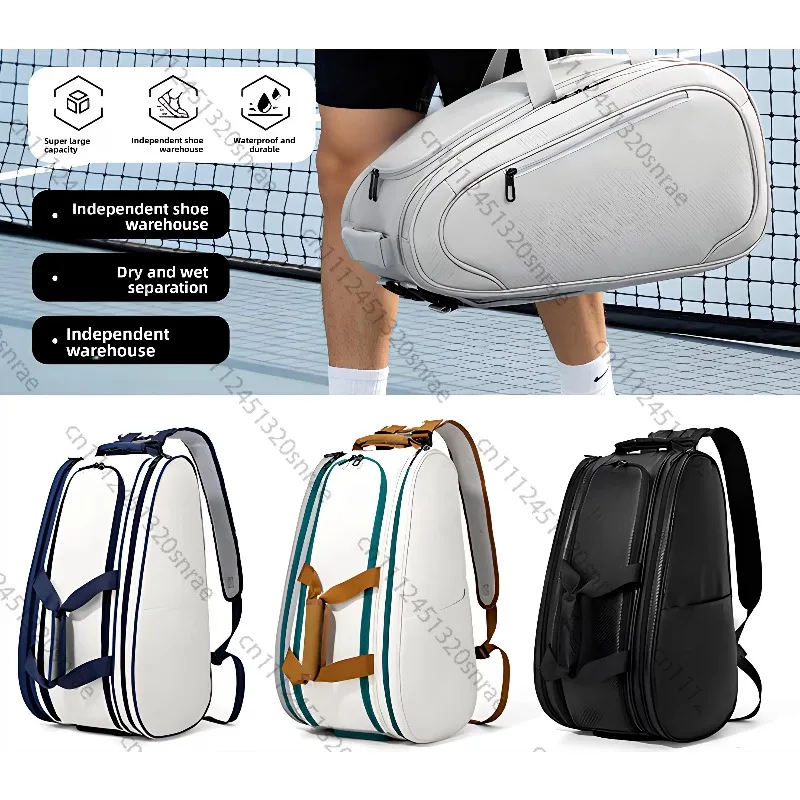 Tennis Racket Backpack Lightweight Tennis Racket Bag Pickleball Bag Water-Resistant Multi Pocket Sports Backpack for Outdoor
