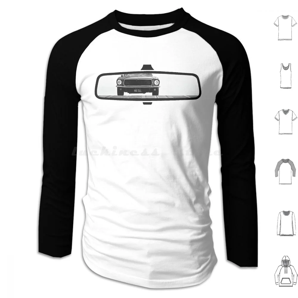 Bullit Rear Mirror Hoodies Long Sleeve Bullitt Classic Movies American Muscle