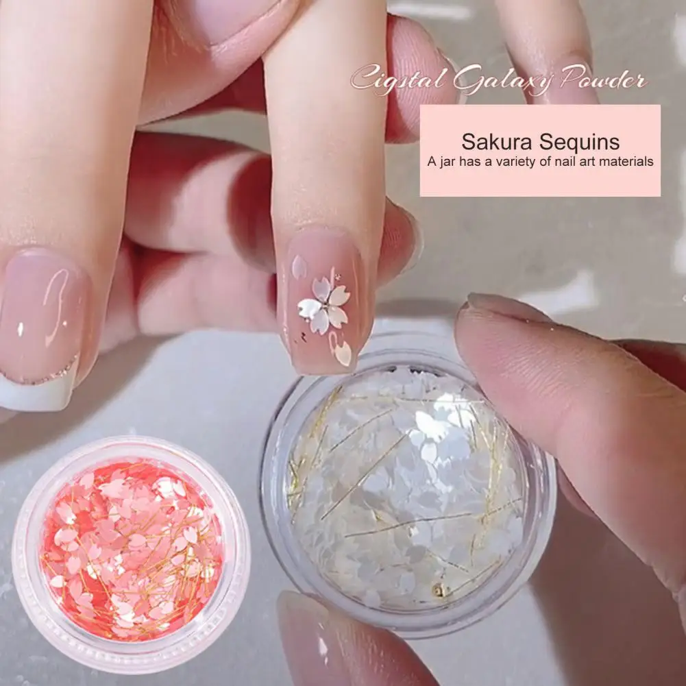 Xuất Sắc Manicures Kim Sa Lấp Lánh Hoa Văn Tinh Xảo Thân Thiện Với Môi Trường Móng Tay Charm Trang Trí Móng Tay 1 Hộp