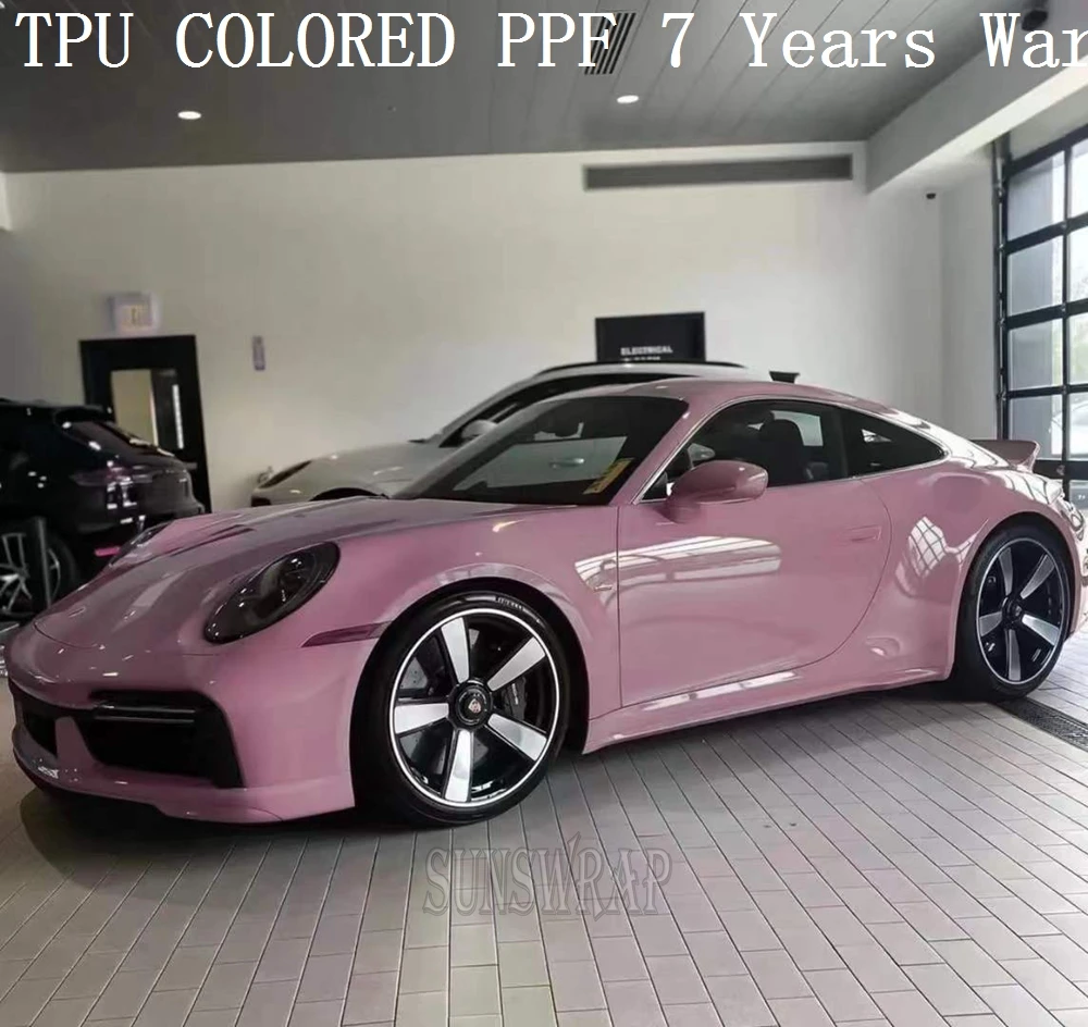 

TPU Oolong Milk Tea Powder PPF Car Paint Protective Film Anti-Scratch Cover- Dirt-resistant,self repair 5x52ft/roll