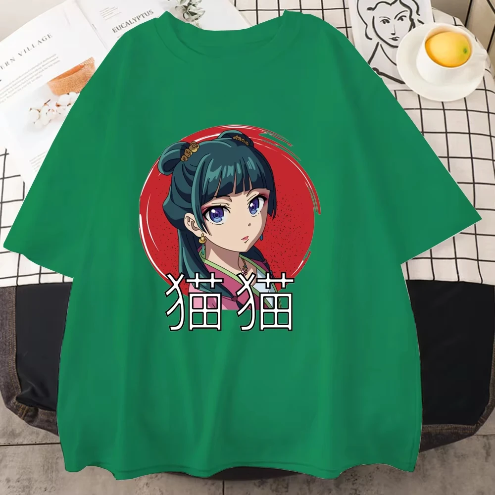 여성용 애니메이션 하라주쿠 프린트 티셔츠 여름 루즈 쿨 티셔츠 귀여운 애니메이션 패턴 프린트 T 여성용 애니메이션 티셔츠