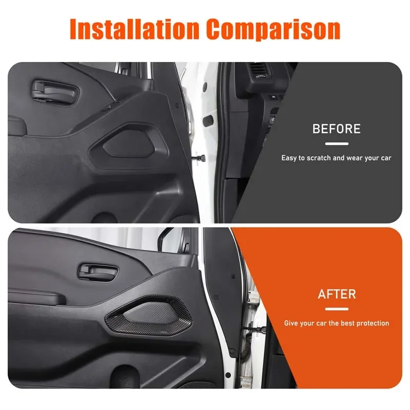 

For Nissan Frontier 2022-2024 ABS Carbon Fiber Car styling Car Interior Door Panel Decorative Frame Sticker Interior Accessories