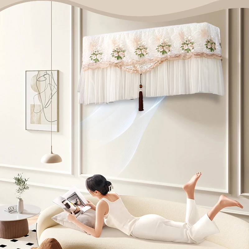 

Всесезонный пылезащитный чехол с кружевом, мягкий, ветрозащитный, для кондиционера, универсальный, для домашнего использования, не нужно снимать при включении 15...