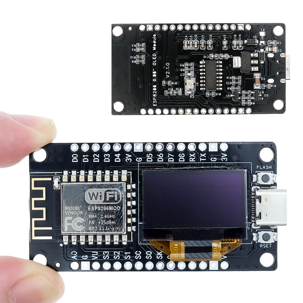 NodeMCU ESP8266 V3 Development Board With 0.96 Inch OLED Display CH340 ESP-12F WiFi Module TYPE-C USB For IDE/Micropython