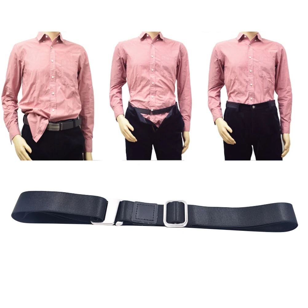 Penahan Kemeja 2.5cm Motif Terbaru Hitam Dapat Disesuaikan Pengunci Kemeja Pakaian Dalam Anti-Kerut Profesional Menjepit Kemeja Rapi Bergaya