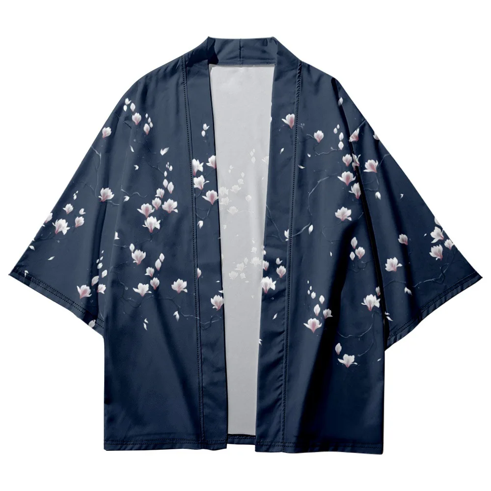 

Fashion Flower Print Kimono Woman Cardigan Shirt Vintage Japanese Yukata Female Summer Streetwear Beach Robe Clothes