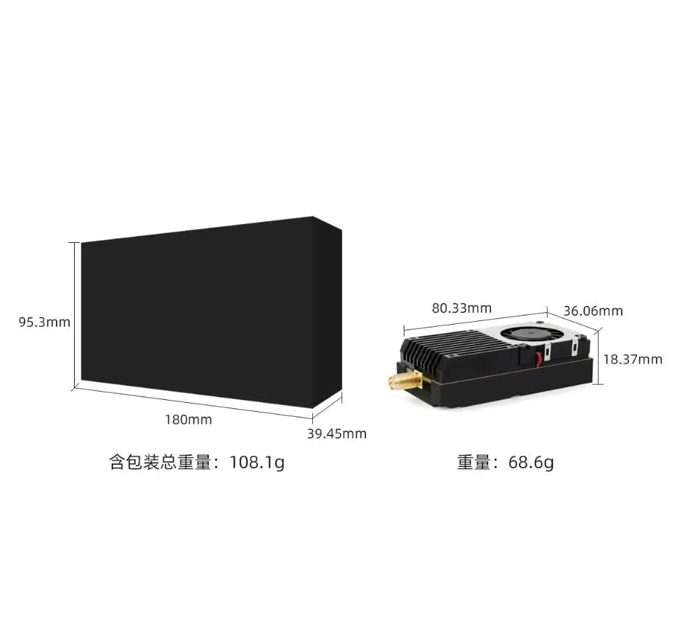 AKK Alpha 5 FPV 4.9G 5.8G 5W 80CH VTX Image Transmission Video Transmitter  1w/2w/3w/5w Power Switchable for FPV Racing Drone