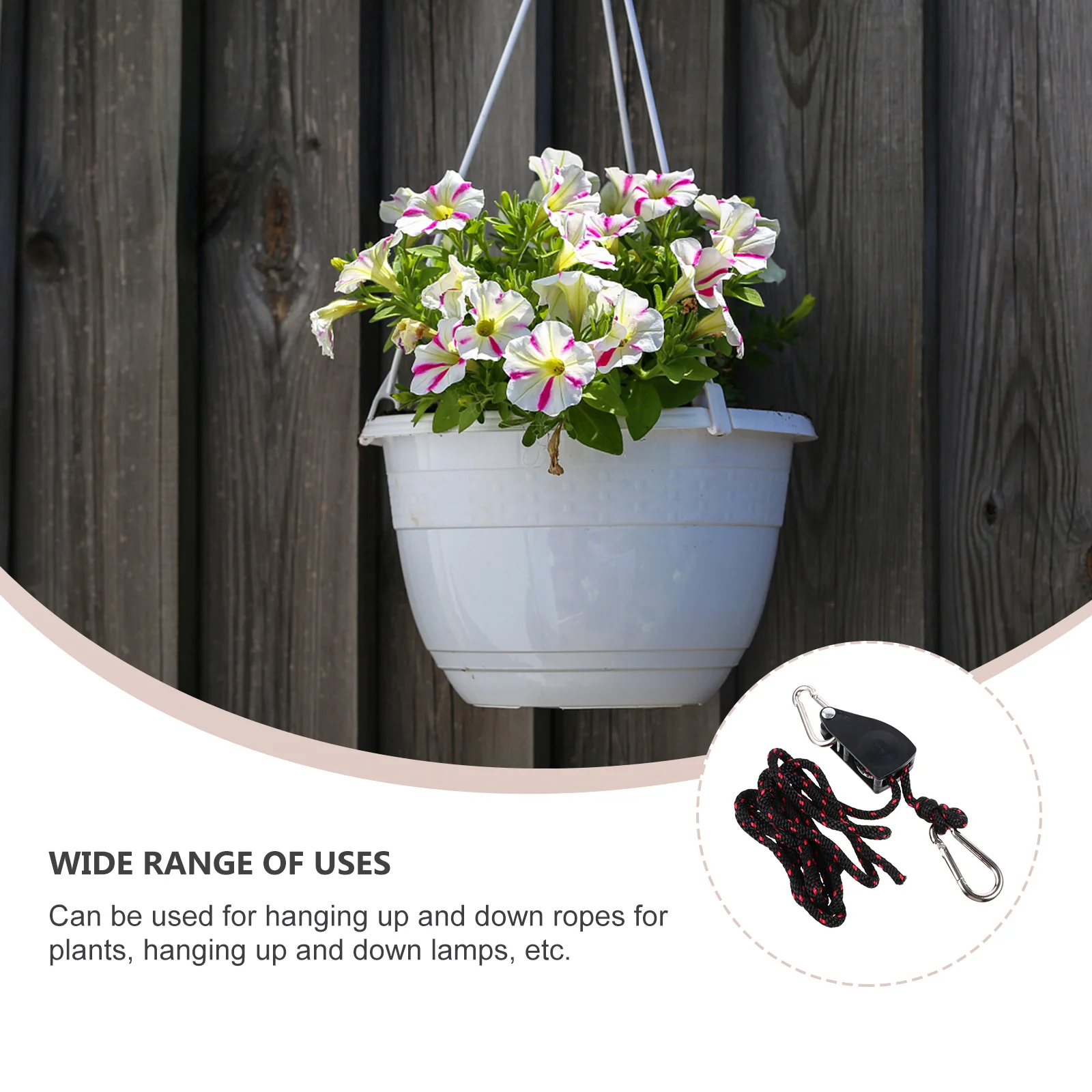 

2Pcs Plant Grow Light Rope Hanger Heavy Duty Durable Lifting Lanyard for Hanging Fixtures Ventilation Plants Hanging Kit Rope