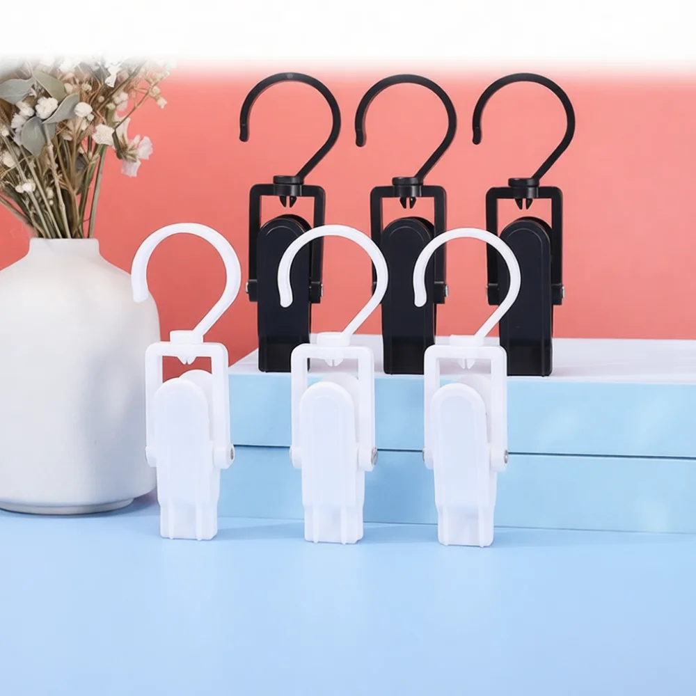 Household Plastic Clips 360 Degree Rotating Hooks Portable Drying Rack Hanger For Socks Underwear Scarf Hat Curtain Storage