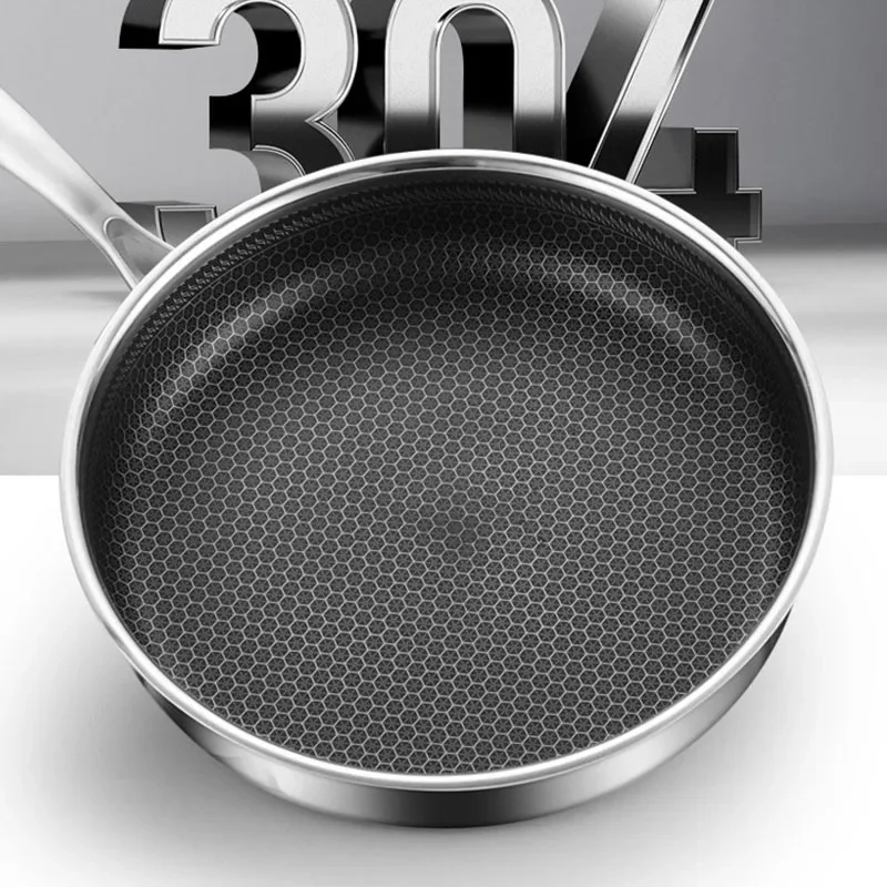 304 stainless steel frying pan full honeycomb shape non-stick pan cake Egg Steak Frying Pot Pizza Panckae Pans for Kitchen tool