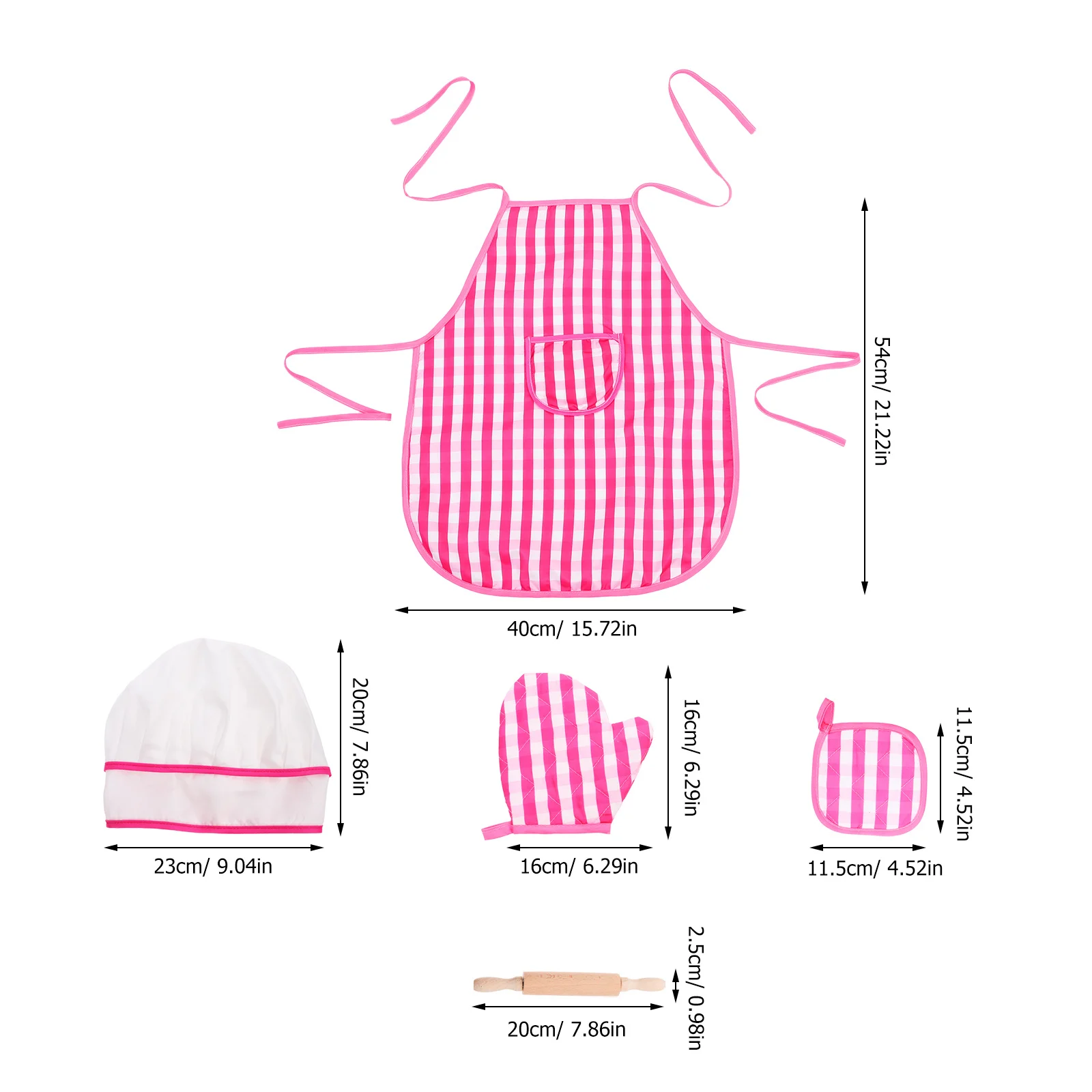 女の子向けキッズベーキングキット1セット カラフルシェフエプロン付き 調理器具 子供用キッチンセット 知育ベーキングパーティーの記念品