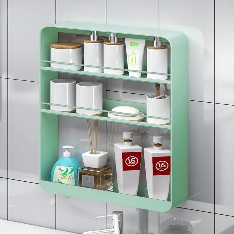 

Multilayer Wall Hangers, Green Storage Shelves, Non-Perforated Organizer, Household Kitchen Rack, Space-Efficient Storage