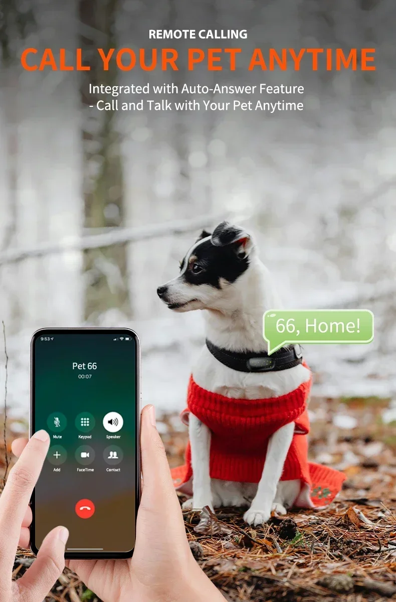 Safe & Smart RF-V53 4G Pet GPS Tracker for Cats/Dogs - IP67 Waterproof,GPS+Beidou Positioning,900mAh Battery, Anti-Lost Locator