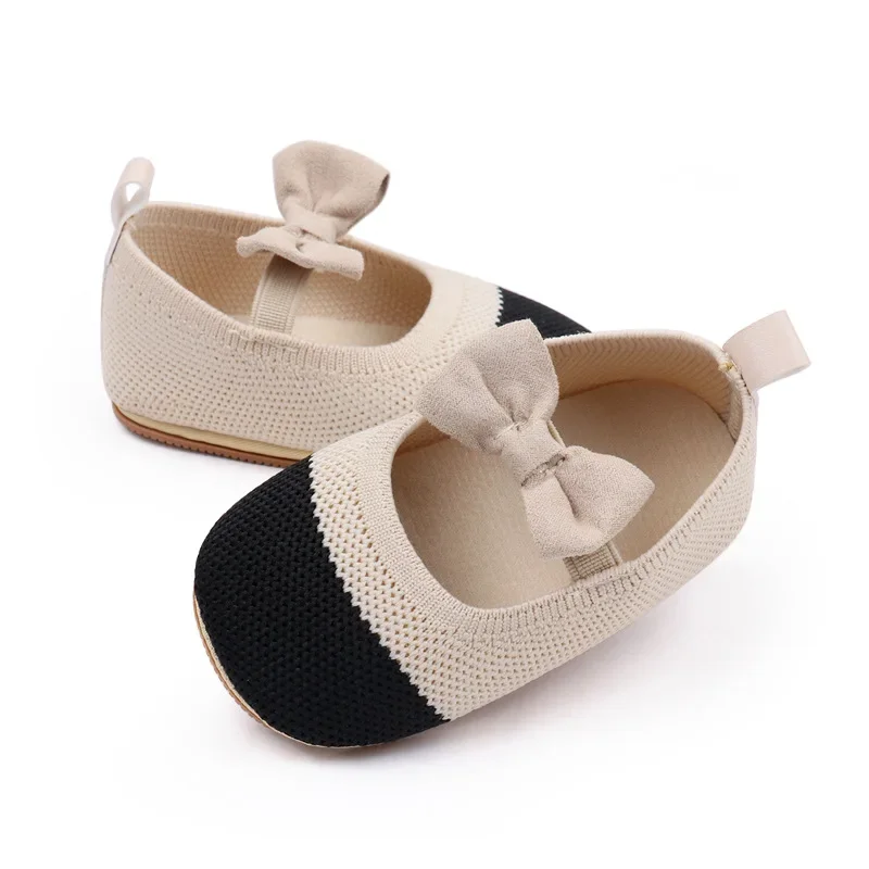 Baby Soft Soled Princess Shoes Bow Anti-slip Wear-resistant Baby Girls Walking Shoes Low Top Breathable Comfortable Baby Shoes