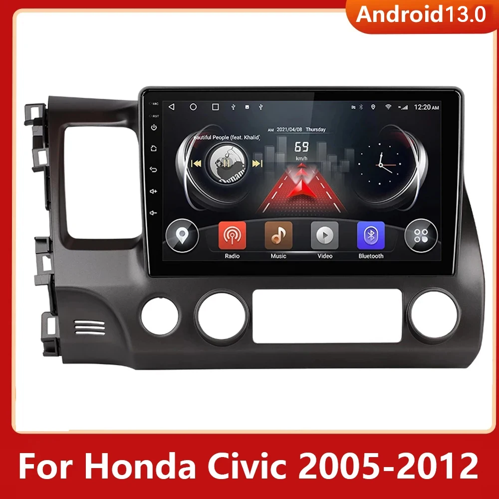 

Quad Core Android 13.0 Car Radio For Civic/Honda 2005-2010 2011 2012 GPS Navigation Car Multimedia 2 Core 2+32GB No DVD 2din